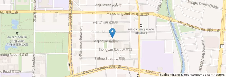 Mapa de ubicacion de 健智美綜合藥師藥局 en 타이완, 가오슝시, 싼민구.