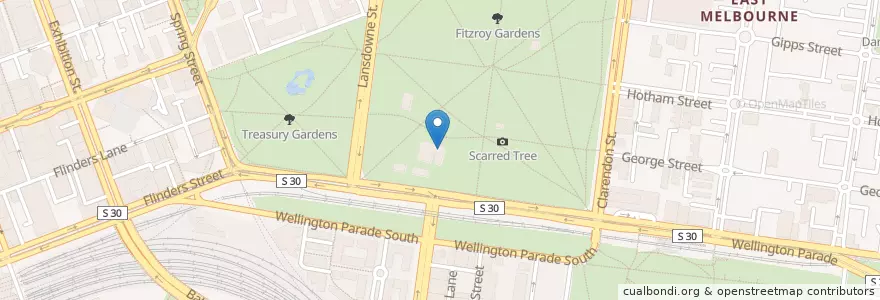 Mapa de ubicacion de KereKere Green en オーストラリア, ビクトリア, City Of Melbourne.