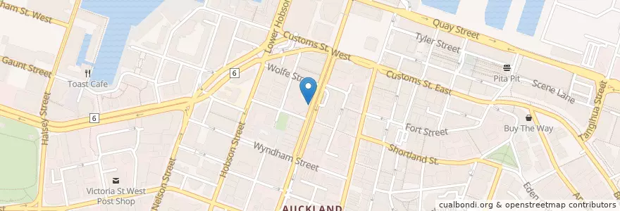 Mapa de ubicacion de ANZ en Новая Зеландия, Auckland, Waitematā.