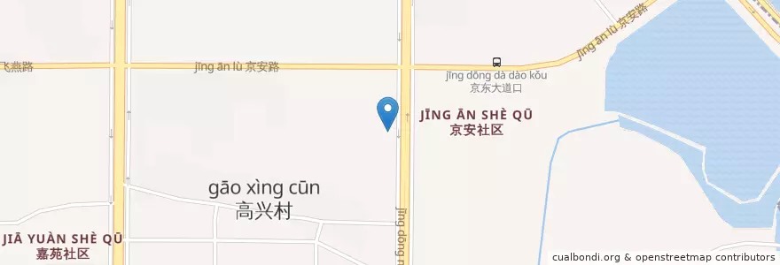 Mapa de ubicacion de 京东镇 en China, Jiangxi, Nanchang, 青山湖区, 京东镇.