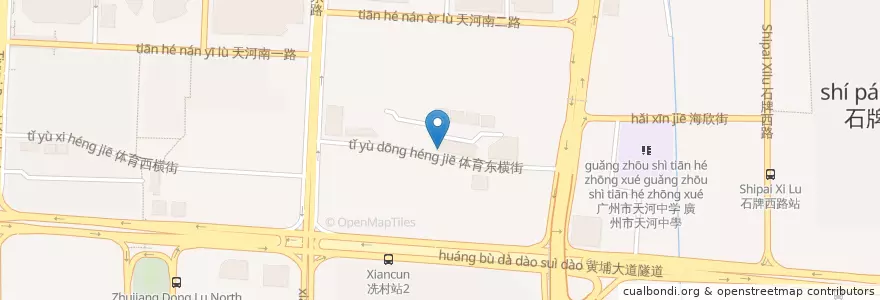 Mapa de ubicacion de 椒堂米粉 en 中国, 广东省, 广州市, 天河区.