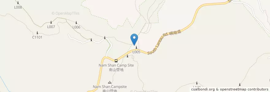 Mapa de ubicacion de 南山燒烤區一號場 Nam Shan Barbecue Area Site No.1 en China, Hong Kong, Provincia De Cantón, Nuevos Territorios, 離島區 Islands District.