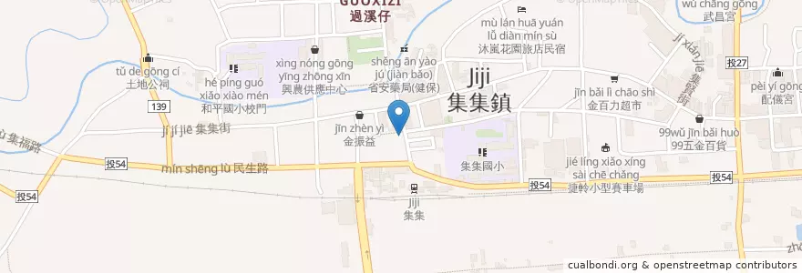Mapa de ubicacion de 世傳肉粳 en Taiwán, Provincia De Taiwán, Condado De Nantou, 集集鎮.
