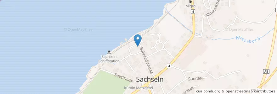Mapa de ubicacion de Gashaus Bahnhof en Schweiz/Suisse/Svizzera/Svizra, Obwalden, Sachseln.