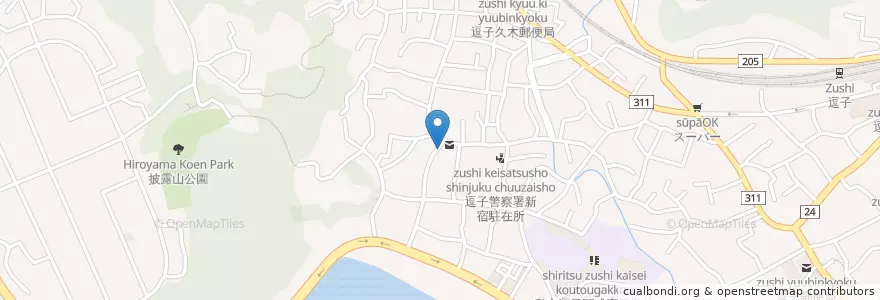 Mapa de ubicacion de 自販機 en Japon, Préfecture De Kanagawa, 逗子市.
