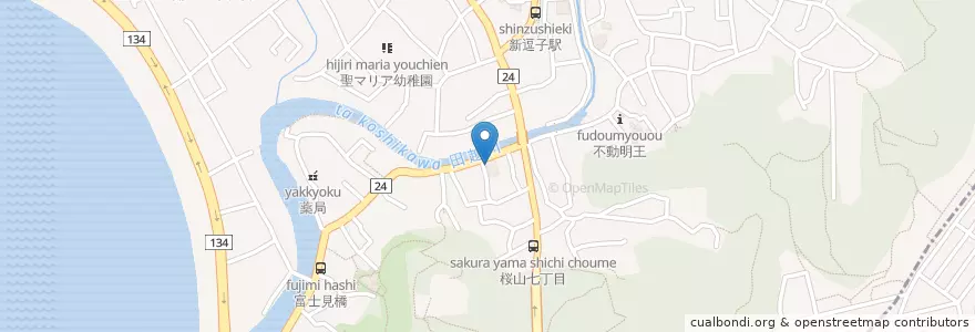 Mapa de ubicacion de 自販機 en Japan, 神奈川県, 逗子市.