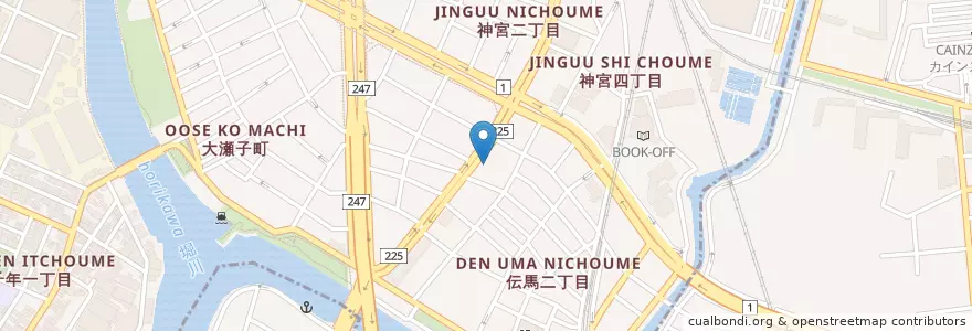 Mapa de ubicacion de タイムズ en Japão, 愛知県, Nagoia, 熱田区.
