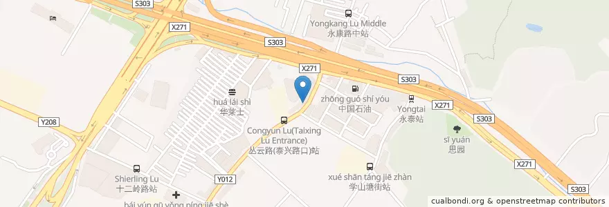 Mapa de ubicacion de 旺点茗点 en China, Guangdong, 广州市, 白云区.