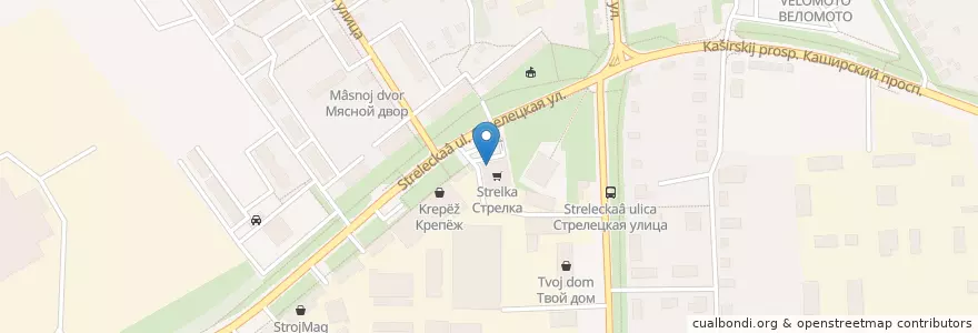 Mapa de ubicacion de Суши&пицца en 러시아, Центральный Федеральный Округ, Московская Область, Городской Округ Кашира.