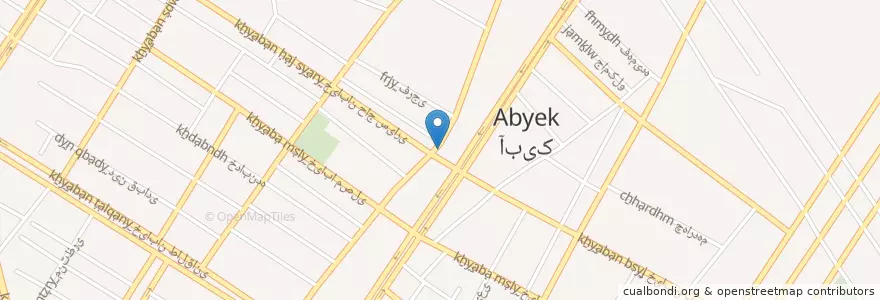 Mapa de ubicacion de آبیک en ایران, استان قزوین‎, شهرستان آبیک, بخش مرکزی, زیاران, آبیک.