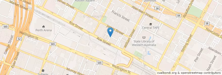 Mapa de ubicacion de Sneaky Tony's en 오스트레일리아, Western Australia, City Of Perth.
