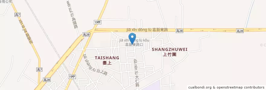 Mapa de ubicacion de 晨富快餐 en 臺灣, 高雄市, 岡山區.