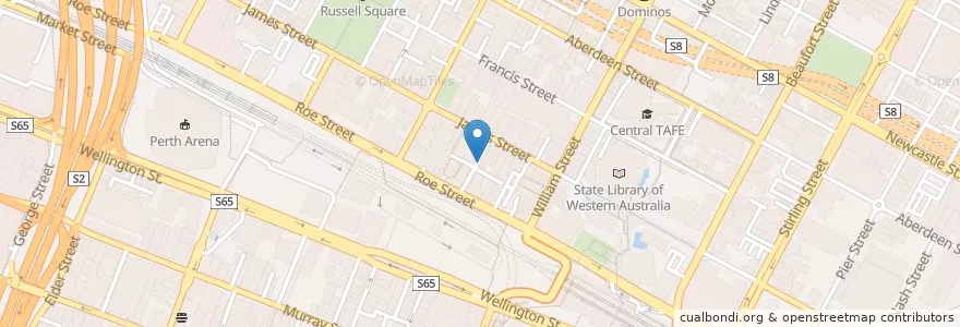 Mapa de ubicacion de i Darts NIX en أستراليا, أستراليا الغربية, City Of Perth.