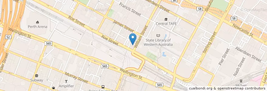 Mapa de ubicacion de The Bird en استرالیا, Western Australia, City Of Perth.