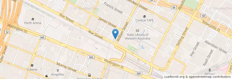 Mapa de ubicacion de Bookend en オーストラリア, 西オーストラリア, City Of Perth.