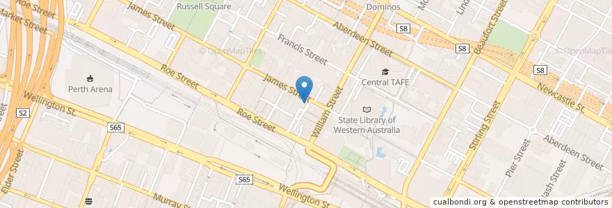 Mapa de ubicacion de Prestige Kebab House en Australia, Australia Occidentale, City Of Perth.