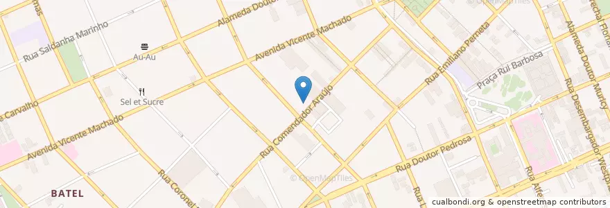 Mapa de ubicacion de Estacionamento HJR en 브라질, 남부지방, 파라나, Região Geográfica Intermediária De Curitiba, Região Metropolitana De Curitiba, Microrregião De Curitiba, 쿠리치바.