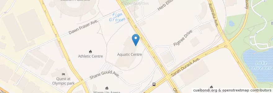 Mapa de ubicacion de Cafe Aqua en Australië, Nieuw-Zuid-Wales, Sydney, City Of Parramatta Council.