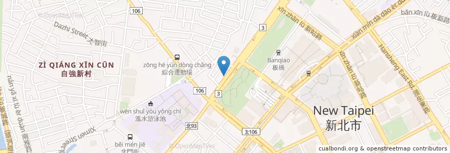 Mapa de ubicacion de 兆豐國際商業銀行 en تايوان, تايبيه الجديدة, 板橋區.