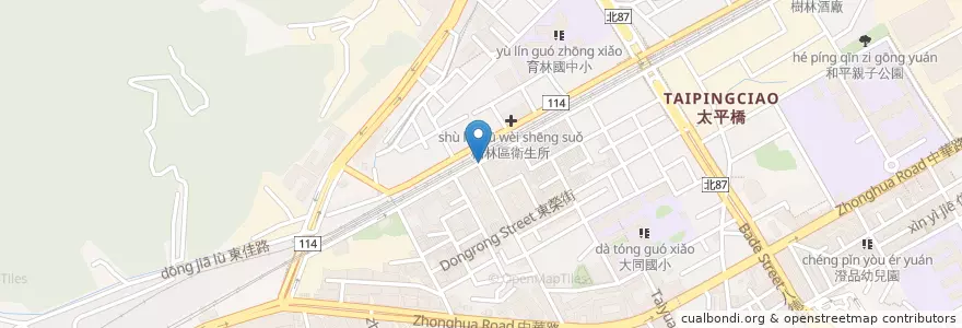 Mapa de ubicacion de 皇室吉利堡早餐店 en Taiwán, Nuevo Taipéi, 樹林區.