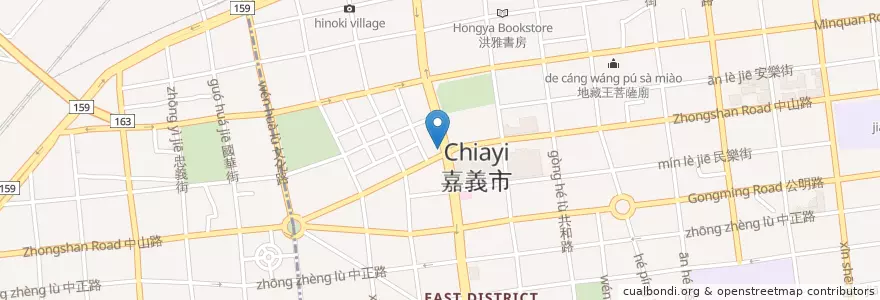 Mapa de ubicacion de 樂檸漢堡 en Тайвань, Тайвань, Цзяи, Цзяи, 東區.