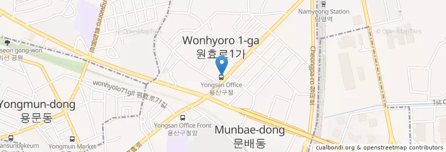 Mapa de ubicacion de ARA Food & Beverage en Güney Kore, Seul, 용산구, 원효로1동.