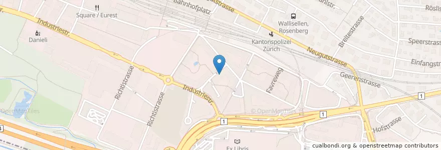 Mapa de ubicacion de Globegarden en Schweiz, Zürich, Bezirk Bülach, Wallisellen.
