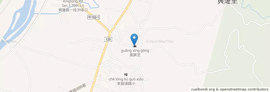 Mapa de ubicacion de 廣興宮 en Taiwan, Taichung, Distretto Di Taiping.