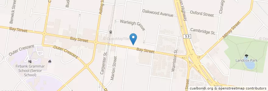 Mapa de ubicacion de Chemist Warehouse en Australia, Victoria, City Of Bayside.