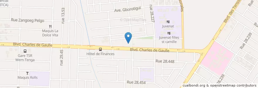 Mapa de ubicacion de Pharmacie Camille en Burkina Faso, Centre, Kadiogo, Ouagadougou.