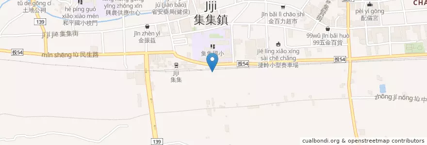 Mapa de ubicacion de 香蕉故事館 en Taiwan, Taiwan, Landkreis Nantou, Jiji.