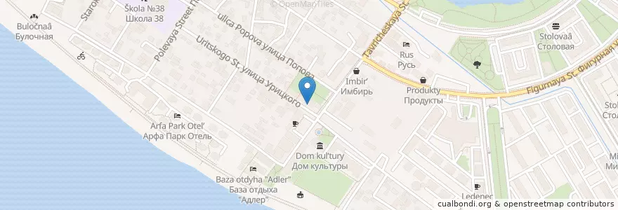 Mapa de ubicacion de Portofino en روسیه, Южный Федеральный Округ, Краснодарский Край, Городской Округ Сочи.