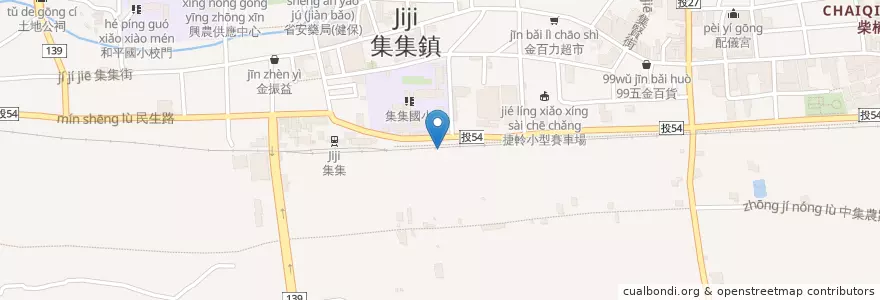 Mapa de ubicacion de 內巷甕缸雞 en 臺灣, 臺灣省, 南投縣, 集集鎮.