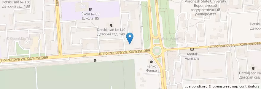 Mapa de ubicacion de Московский индустриальный банк en Rusland, Centraal Federaal District, Oblast Voronezj, Городской Округ Воронеж.