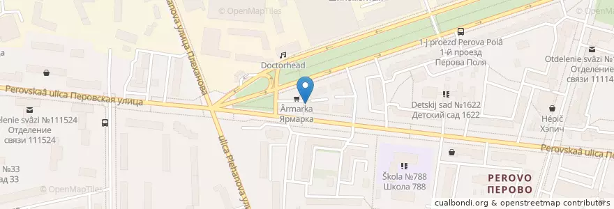 Mapa de ubicacion de Тихий Двор en Rusland, Centraal Federaal District, Moskou, Восточный Административный Округ, Район Перово.