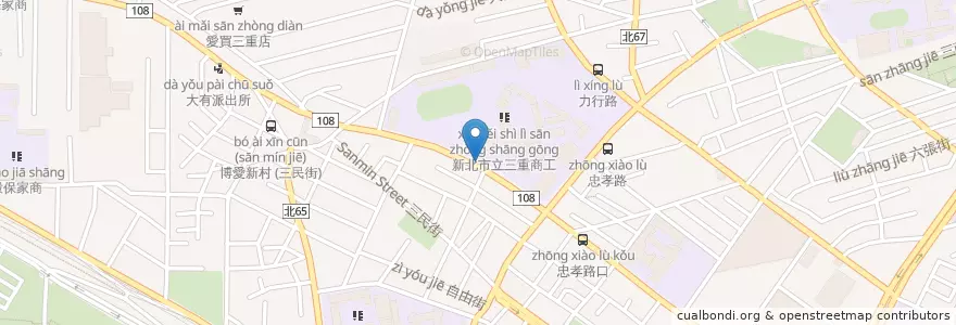 Mapa de ubicacion de 三重商工 en Taiwan, Neu-Taipeh.