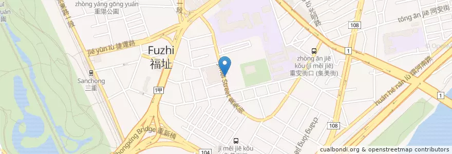 Mapa de ubicacion de 三重國民運動中心 en Tayvan, 新北市.