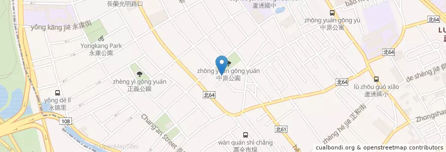 Mapa de ubicacion de 中原公園 en 臺灣, 新北市, 蘆洲區.