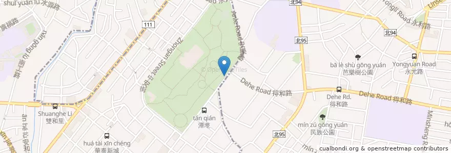 Mapa de ubicacion de 中和公園 en تایوان, 新北市, 永和區.