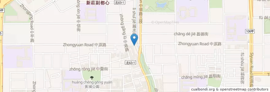 Mapa de ubicacion de Zhonghua & Zhongyuan Intersection en Taiwan, New Taipei, Xinzhuang District.