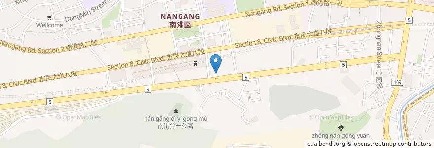 Mapa de ubicacion de 南港車站(忠孝東路) en تايوان, تايبيه الجديدة, تايبيه, 南港區.
