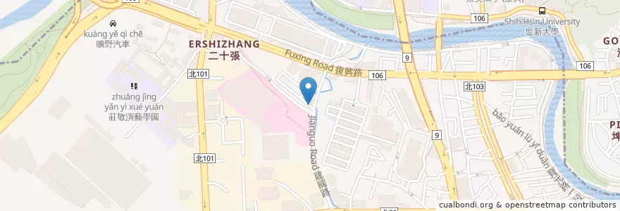 Mapa de ubicacion de 台北慈濟醫院 en Taiwan, 新北市, 新店區.