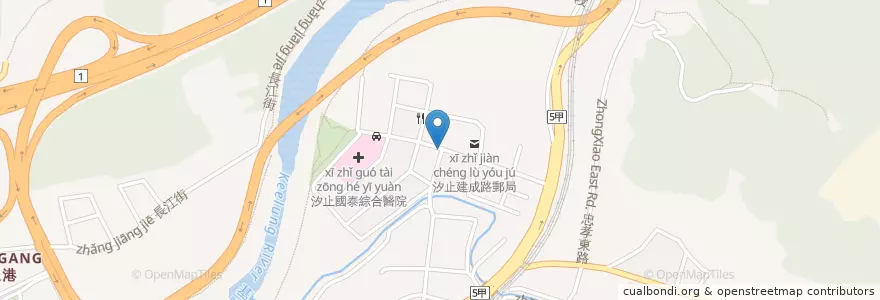 Mapa de ubicacion de 國泰綜合醫院 en 臺灣, 新北市, 汐止區.