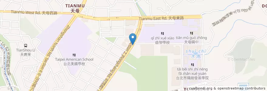 Mapa de ubicacion de 天母運動公園 en تایوان, 新北市, تایپه, 士林區.