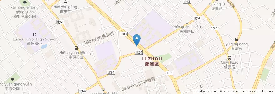 Mapa de ubicacion de 捷運三民高中站(1號出口) en Taiwan, 新北市, 蘆洲區.
