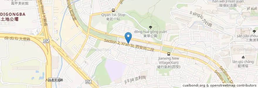 Mapa de ubicacion de 捷運唭哩岸站(2號出口) en Taiwan, 新北市, Taipé, 北投區.