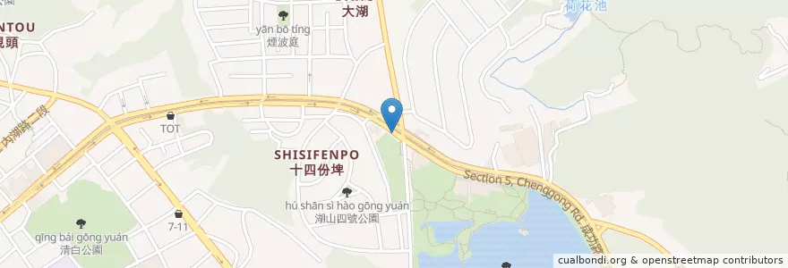Mapa de ubicacion de 捷運大湖公園站(2號出口) en Taiwan, 新北市, Taipé, 內湖區.
