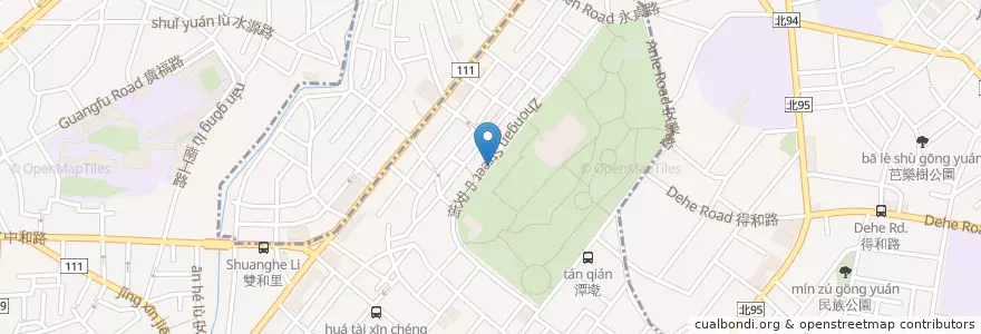 Mapa de ubicacion de 捷運永安市場站 en تايوان, تايبيه الجديدة, 中和區, 永和區.