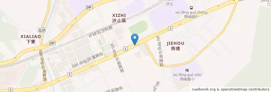 Mapa de ubicacion de 汐止區公所 en 臺灣, 新北市, 汐止區.