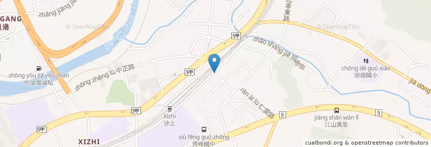 Mapa de ubicacion de 汐止火車站 en 台湾, 新北市, 汐止区.